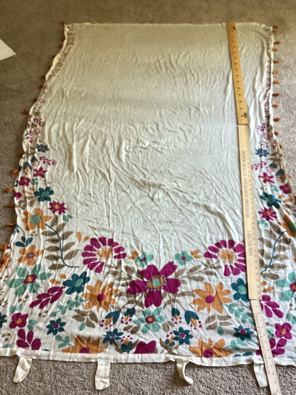 Natural life sheer curtain with tassels set of 2 - Picture 2 of 11
